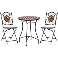 vidaXL 3-tlg. Bistro-Set Mosaik Keramik Terrakotta