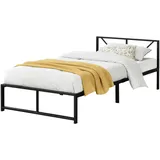 [en.casa] Bett, Meran 90 x 200 cm Stahl Schwarz Metall, 90x200 Schlafzimmer, Betten, Metallbetten
