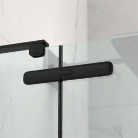 Swiss Aqua Technologies Eckdusche mit Pendeltür rechts 90 x 90 cm Schwarz/Klarglas SATTGDN9090