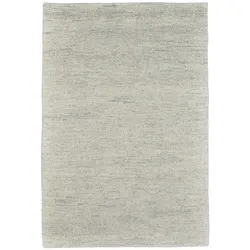 Wollteppich THEKO "Hadj Uni", beige (natur grau), B:60cm H:25mm L:120cm, Wolle, Teppiche, echter Berber Teppich, reine Wolle, meliert, handgeknüpft