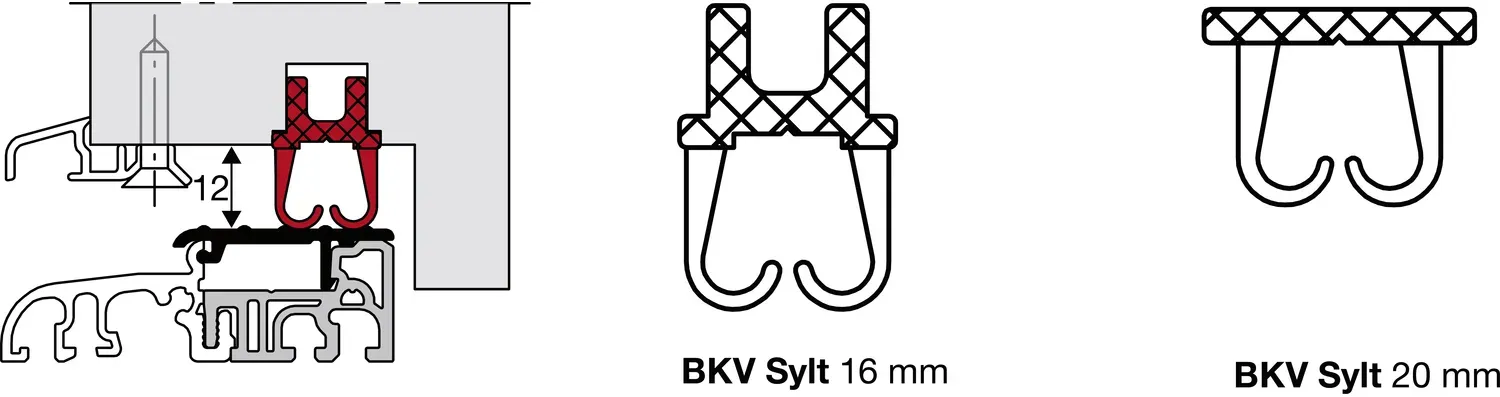 Gluske Auflaufdichtung Sylt, 16 mm, Schwarz zu 4 Meter