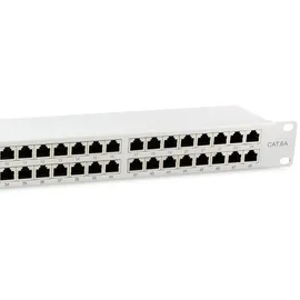 Equip Patchpanel 48-Port Cat6A 19" FTP 1HE hellgrau