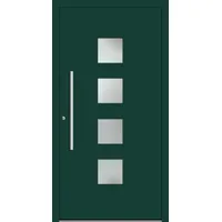 Schüco Aluminium Haustür "DORA" ADS 75.SI RC2 Moosgrün RAL 6005 innen öffnend DIN links