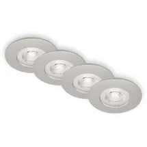 Briloner LED-Einbauleuchten Kulana 4er Set Mini 4,9W 480lm chrom-matt