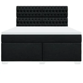 vidaXL Boxspringbett mit Matratze Schwarz 180x200 cm Stoff