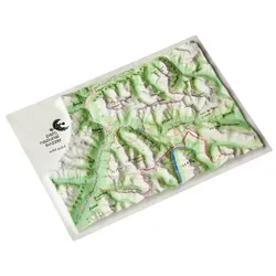 Georelief Schweizer Nationalpark Reliefpostkarte - bunt