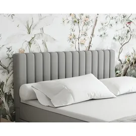 panda möbel Boxspringbett 160x200 EVEREST, mit Topper, mit Bettkästen, Doppelbett, Hellgrau - Hellgrau