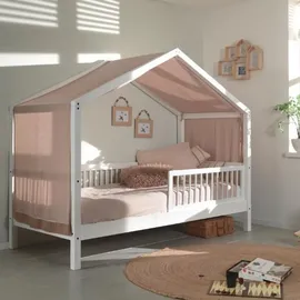 Vipack Hausbett 90 x 200 cm Buche massiv weiß lackiert