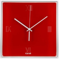 Kartell 190010 Tic und Tac, Wall Clock, Orangerot Deckende Farben , 30.0x30.0x8.0 cm