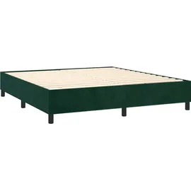 vidaXL Boxspringbett 180 x 200 cm Dunkelgrün