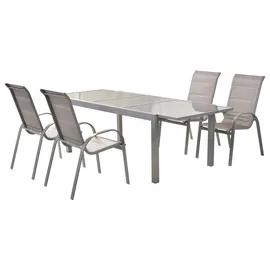 Merxx Amalfi di Lusso Gartenmöbel Set 5tlg. braun 4 St.