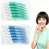 120 Stück Interdentalbürsten, Silikon-Zahnreinigungsstäbchen mit Box