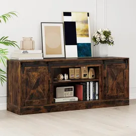 Costway TV-Schrank 150 x 39 x 60 cm Braun Holz/Metall/MDF