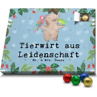 Mr. & Mrs. Panda Schoko Adventskalender Tierwirt Leidenschaft - Blau Pastell - Geschenk, Farmer, Schweine, Jubiläum, Agronom, Kollegin, Arbeitskol... - Blau