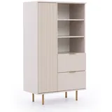 HAUSELEMENT Mehrzweckschrank NUBIA NB-04 2 Schubladen 1 Tür Vitrine Regal 80 x 140 cm Modern