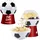 Beper P101CUD053 Heißluft-Popcornmaschine, Fußball-Design, ölfrei, schnell und kompakt, Schüssel inklusive, ideal für Filmabende und Fans
