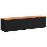 vidaXL Gartentruhe 220 x 50 x 54 cm Schwarz