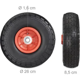 Relaxdays Sackkarrenrad 150 kg Schwarz/Rot