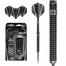 WINMAU Blackout 24g Profi Wolfram Steeltip Dartpfeile Set mit Flights und Schäfte