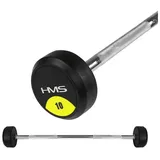 HMS Langhantel Langhantelstange 10 kg Hantel, (Set, gehärteter Chromstahl), 115,5 cm Länge, 30 mm Durchmesser, 10 kg Gesamtgewicht schwarz|silberfarben