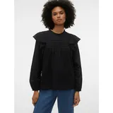 Vero Moda Spitzenbluse VMTRINE LS LACE TOP WVN GA NOOS schwarz M (38)