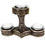 vogler joh. vogler gmbh Germanischer Teelichthalter Mjolnir Thor's Hammer - bronziert 3 Teelichter by Veronese
