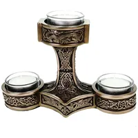 vogler joh. vogler gmbh Germanischer Teelichthalter Mjolnir Thor's Hammer - bronziert 3 Teelichter by Veronese