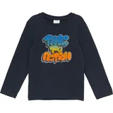 S.Oliver - Weiches Longsleeve mit strukturiertem Grafik-Print, Kinder, blau, 116/122