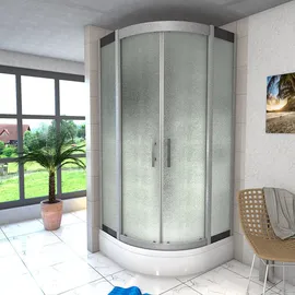 AcquaVapore Duschkabine Komplettdusche mit Schiebetür 100 x 225 cm weiß Sicherheitsglas D46-60M1