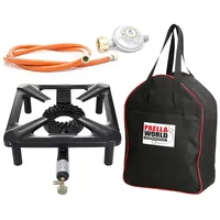 Paella World Hockerkocher Gaskocher klein 30x30x14 cm mit Tasche und Gasanschluss
