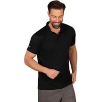 Trigema Poloshirt TRIGEMA "TRIGEMA aus Polyester mit Knopfleiste«, Gr. L, schwarz Herren Shirts Kurzarm