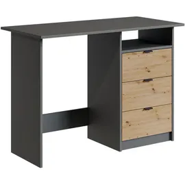 Vicco Schreibtisch Meiko, Anthrazit/artisan, 105 x 50 cm mit Schubladen, Vicco