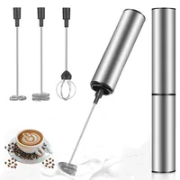 Elektrischer Milchaufschäumer wiederaufladbar USB und Mini-Handmixer mit Dopp...