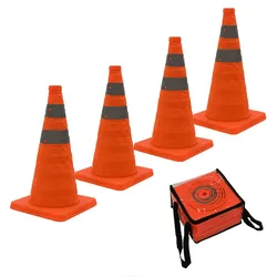 4x Pylon faltbar 45 cm Leitkegel Warnkegel Verkehrskegel Sicherheitskegel ref...