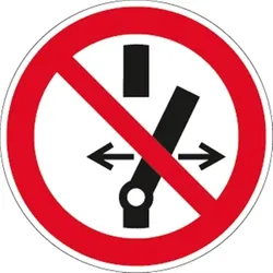 Schild Schalten verboten ISO 7010, Kunststoff, Ø 200 mm