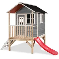 EXIT TOYS Spielhaus Grau, Holz, Zeder, 190x215x269 cm, EN