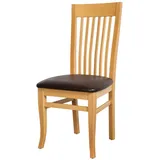 KEHO Esszimmerstuhl Toskana Massivholz Esszimmerstuhl 2er Set braun