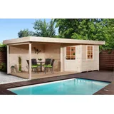 Weka Designhaus 213 B 5,41 x 2,38 m natur mit Anbau