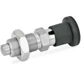 Ganter Normelemente | Rastbolzen - GN 817-5-8-CK-NI | Mit Rastsperre | Edelstahl | Raststift chemisch vernickelt| 1 Stück