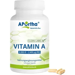 Vitamin A  8.000 IE (2.400 μg) - 120 vegane Kapseln 45g