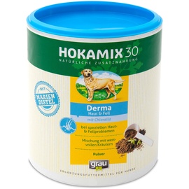 Grau HOKAMIX30 Derma Haut & Fell Pulver Ergänzungsfutter für Hunde