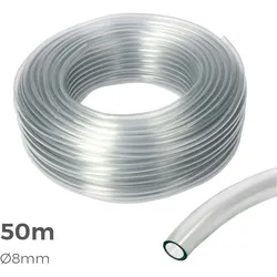 EDM Transparenter Glasschlauch Ø Innen Ø 8Mm Außen Ø 12Mm Rolle 50M