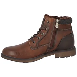 Tom Tailor Winterboots TOM TAILOR, Herren, Gr. 40, braun (cognac), Lederimitat, Textil, Schuhe Winterboots, mit Logoschriftzügen, Weite G