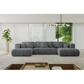 altdecor Wohnlandschaft, CLOUD-U-v1 405x185x90 Dunkelgrau Cord