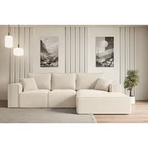 altdecor Ecksofa Cord 2-Sitzer Beige