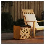 vidaXL Brennholzregal Wetterfester Stahl 40 x 40 x 40 cm Silber