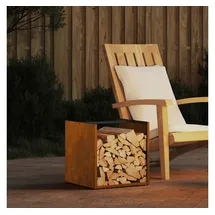 vidaXL Brennholzregal Wetterfester Stahl 40 x 40 x 40 cm Silber
