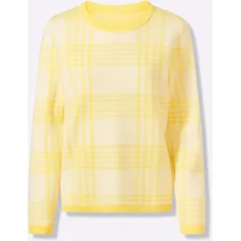 Sieh an! Rundhals-Pullover zitrone/ecru 46