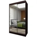 masseno Schwebetürenschrank BELLINA 120 x 216 x 61 cm Wenge/Rot