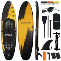 24MOVE Standup Paddle SUP Board Set 320 x 80 x 15 cm schwarz/gelb
